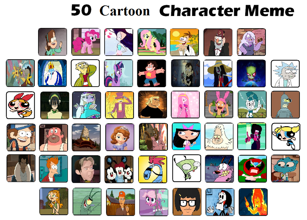 Top 50 Favorite Cartoon Characters by mlp-vs-capcom on DeviantArt