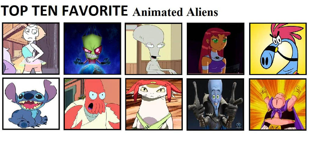 Top Ten Favorite Animated Aliens by mlp-vs-capcom on DeviantArt