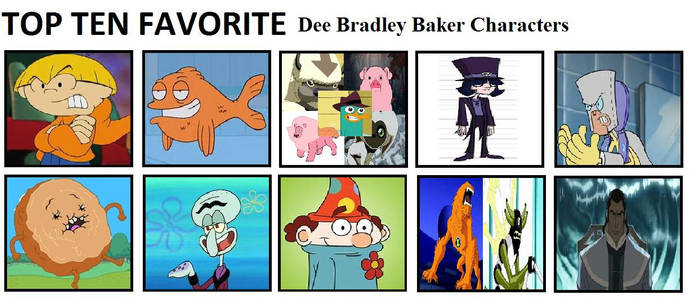 Top Ten Favorite Dee Bradley Baker Characters