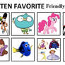 Top Ten Favorite Friendly Animated Characters