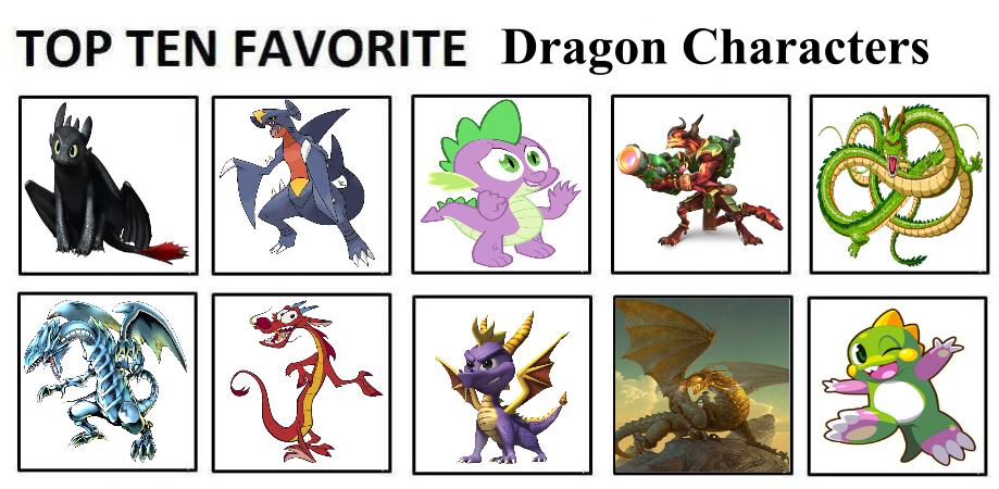 Top Ten Favorite Dragon Characters by mlp-vs-capcom on DeviantArt