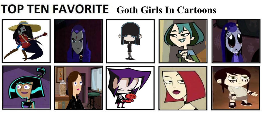 Top Ten Favorite Goth Girls In Cartoons by mlp-vs-capcom on DeviantArt