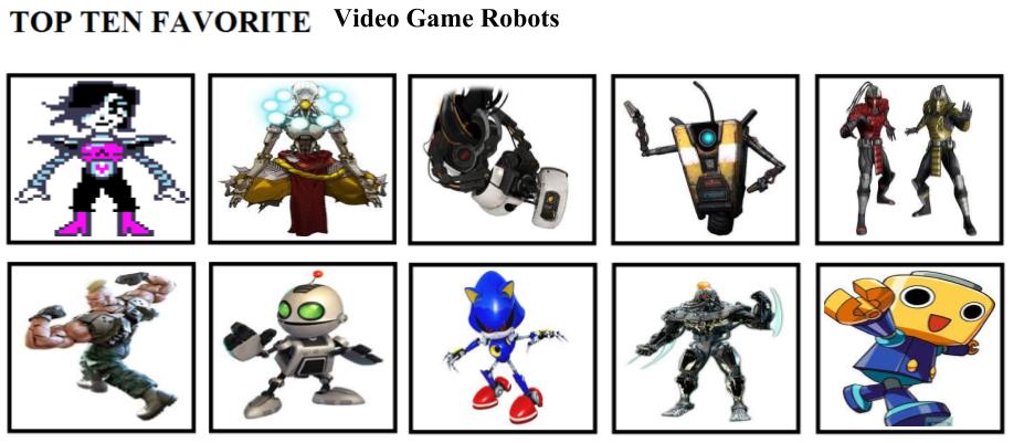 Top Ten Favorite Video Game Robots by mlp-vs-capcom on DeviantArt