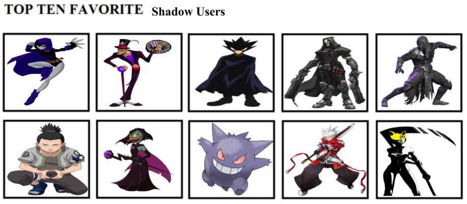 Shadow Users Top Ten Favorite Shadow Users by mlp-vs-capcom on DeviantArt
