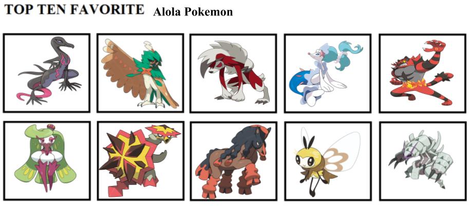 Top 10 Favorite Alola Pokemon by Rebelartist92 on DeviantArt