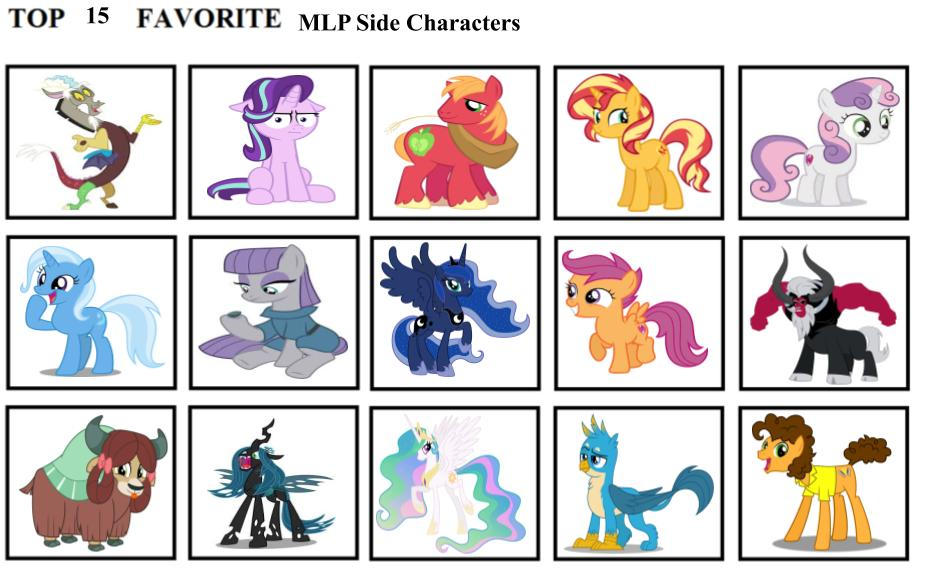 Top 15 Favorite MLP Side Characters by mlp-vs-capcom on DeviantArt
