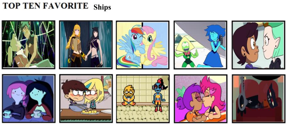 Top Ten Favorite Ships by mlp-vs-capcom on DeviantArt
