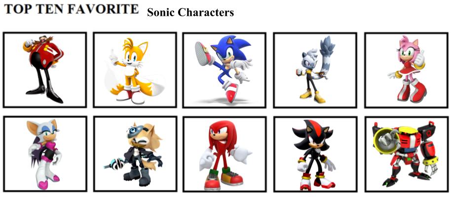 Top 10 Sonic Characters by Foxboy614 on DeviantArt