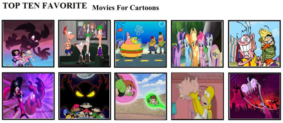 Top Ten Favorite Movies For Cartoons by mlp-vs-capcom on DeviantArt