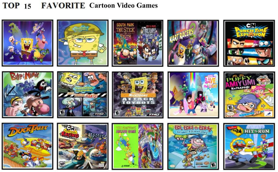 Top 15 Favorite Cartoon Video Games by mlp-vs-capcom on DeviantArt