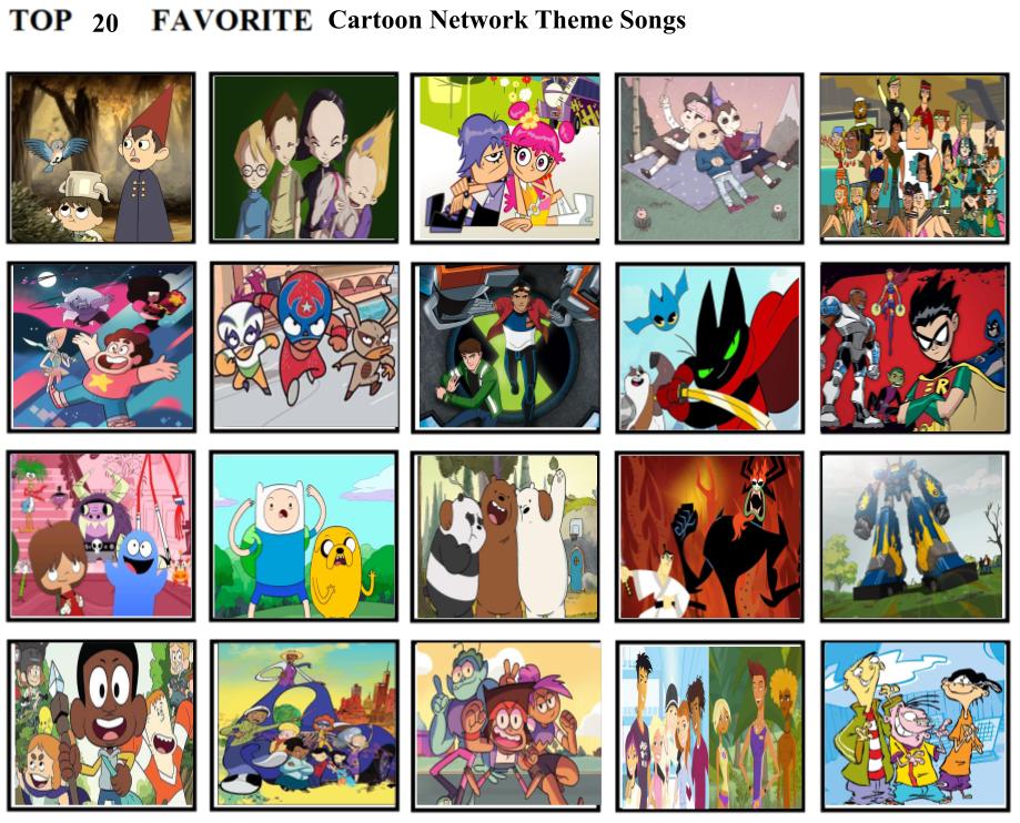 Top 20 Favorite Cartoon Network Theme Songs by mlp-vs-capcom on