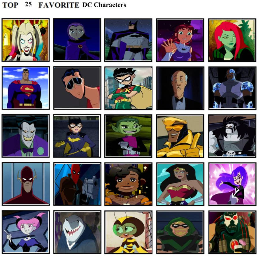 Top 25 DC Characters by mlp-vs-capcom on DeviantArt