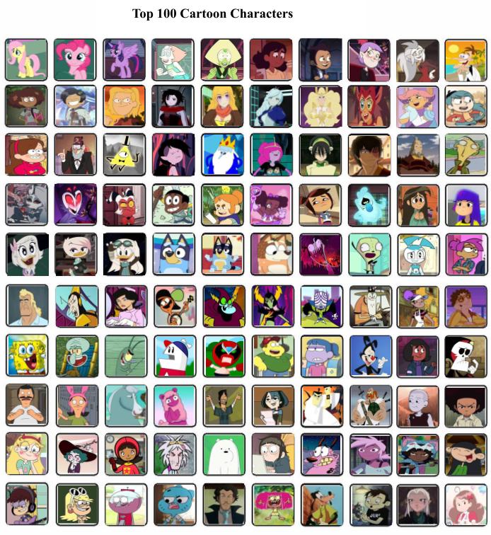 Top 100 Cartoon Characters by mlp-vs-capcom on DeviantArt