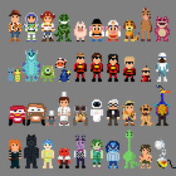 Pixar Characters 8 bit