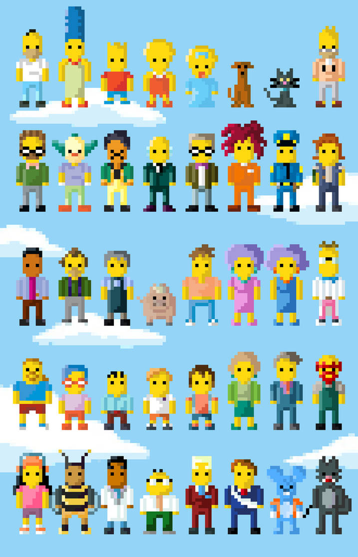 Simpsons Characters 8 Bit Extended By Lustriouscharming On Deviantart
