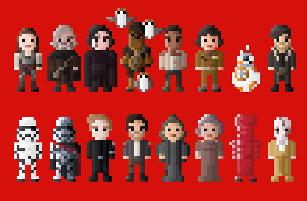 Star Wars The Last Jedi Characters 8 Bit by LustriousCharming on