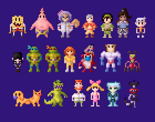 Nickelodeon All-Star Brawl Characters 8 Bit