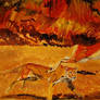 Lioness chasing Impala