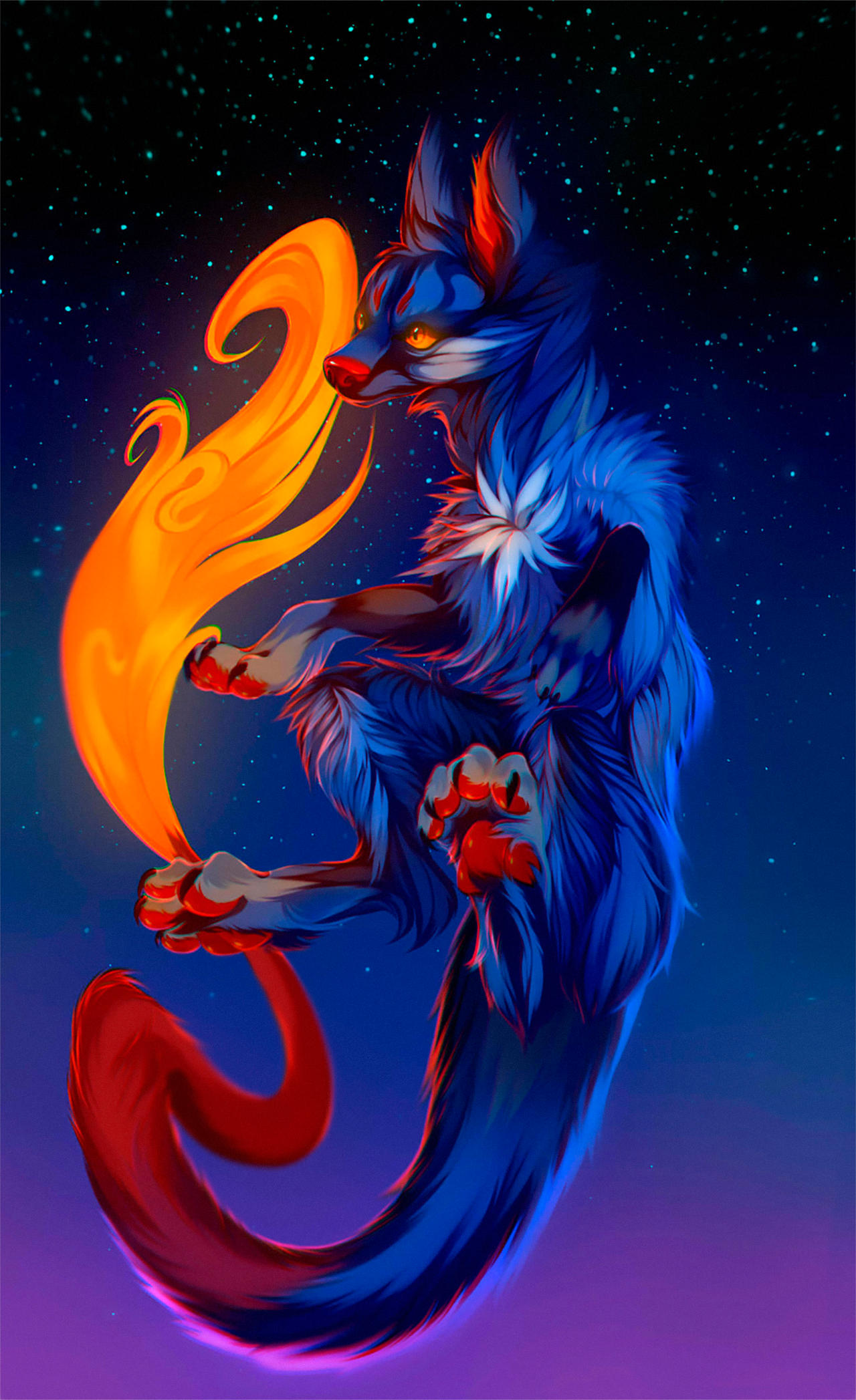 Fire Magic Wolf Fire wolf by Eleestanis on DeviantArt