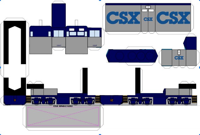 Gp38 Papercraft 3d Trains CSX GP38-2 Stealth (Gray, Blue) by Bigboyunionpacific on ...