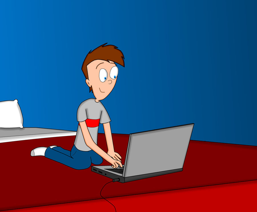 Peter Using Computer Philip on his computer by windowsguy123 on DeviantArt