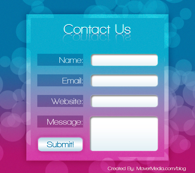 Free PSD - Dream Contact Form