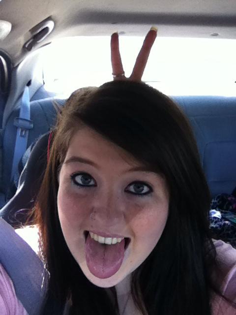 My sis gave me bunny ears lol