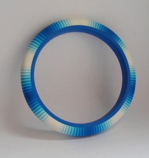 Blue gradient fimo bangle