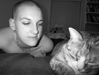 Bald with Cat