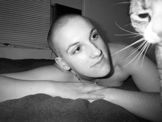 Bald with Cat 2