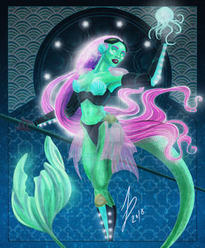 Bionic Cyberpunk Mermaid Jellyfish girl