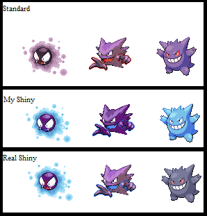 Pokemon - Gastly Line Shiny Variations by OhSoComical on DeviantArt