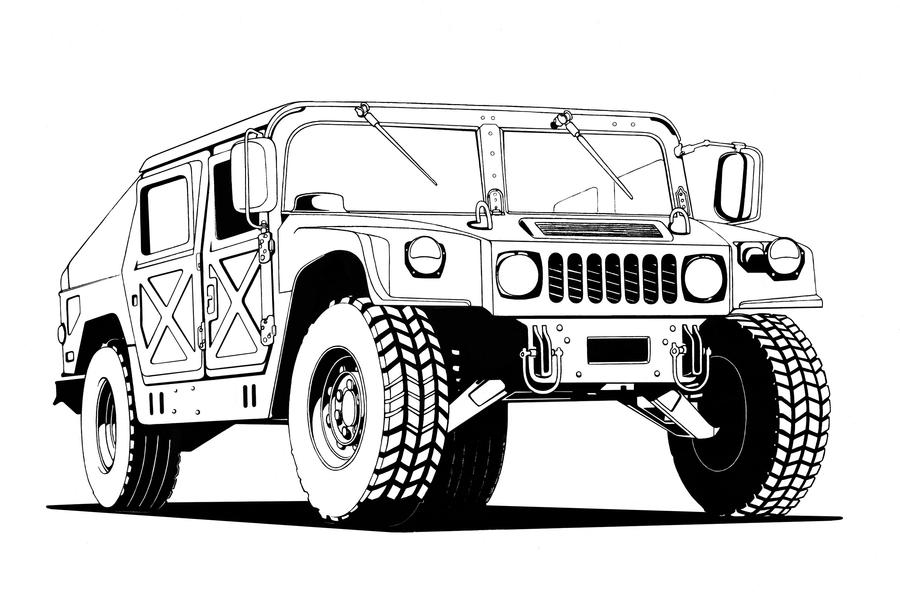 Humvee lineart by Thieres on DeviantArt