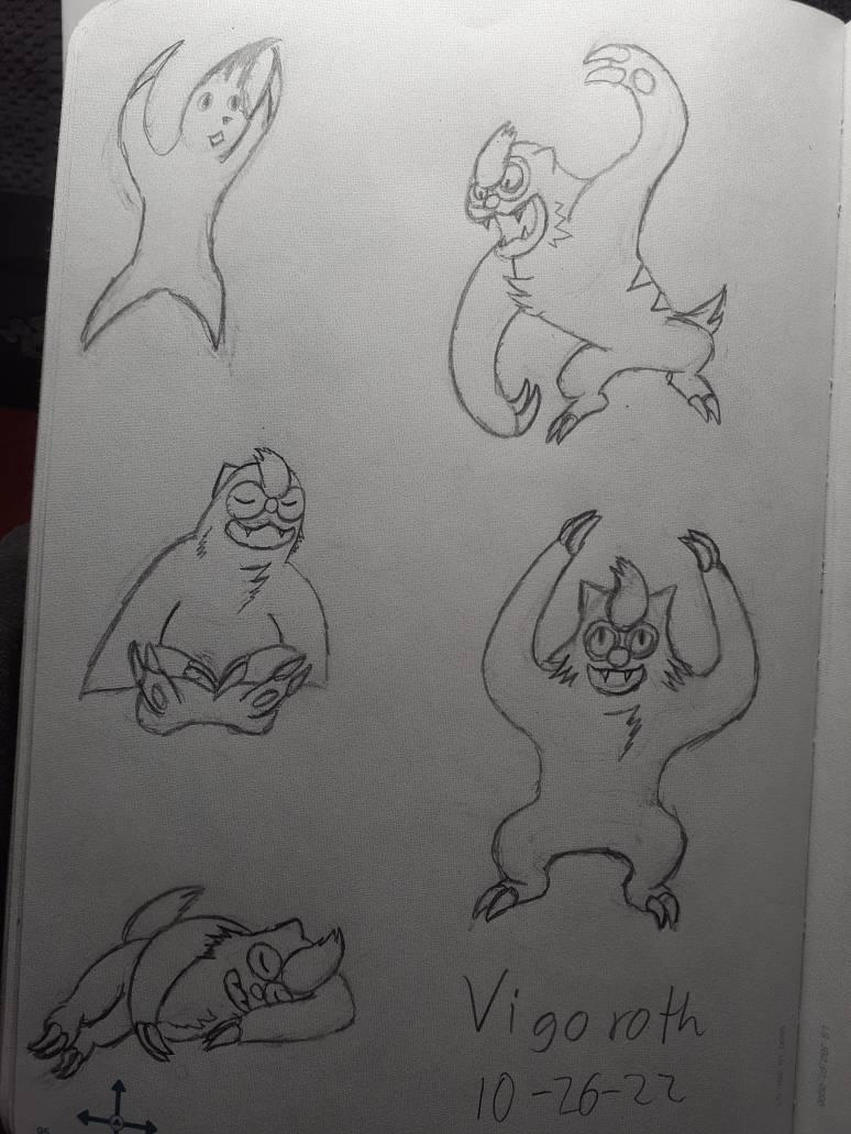 Vigor Drawing Example Vigoroth practice day 227 by Bolt730 on DeviantArt