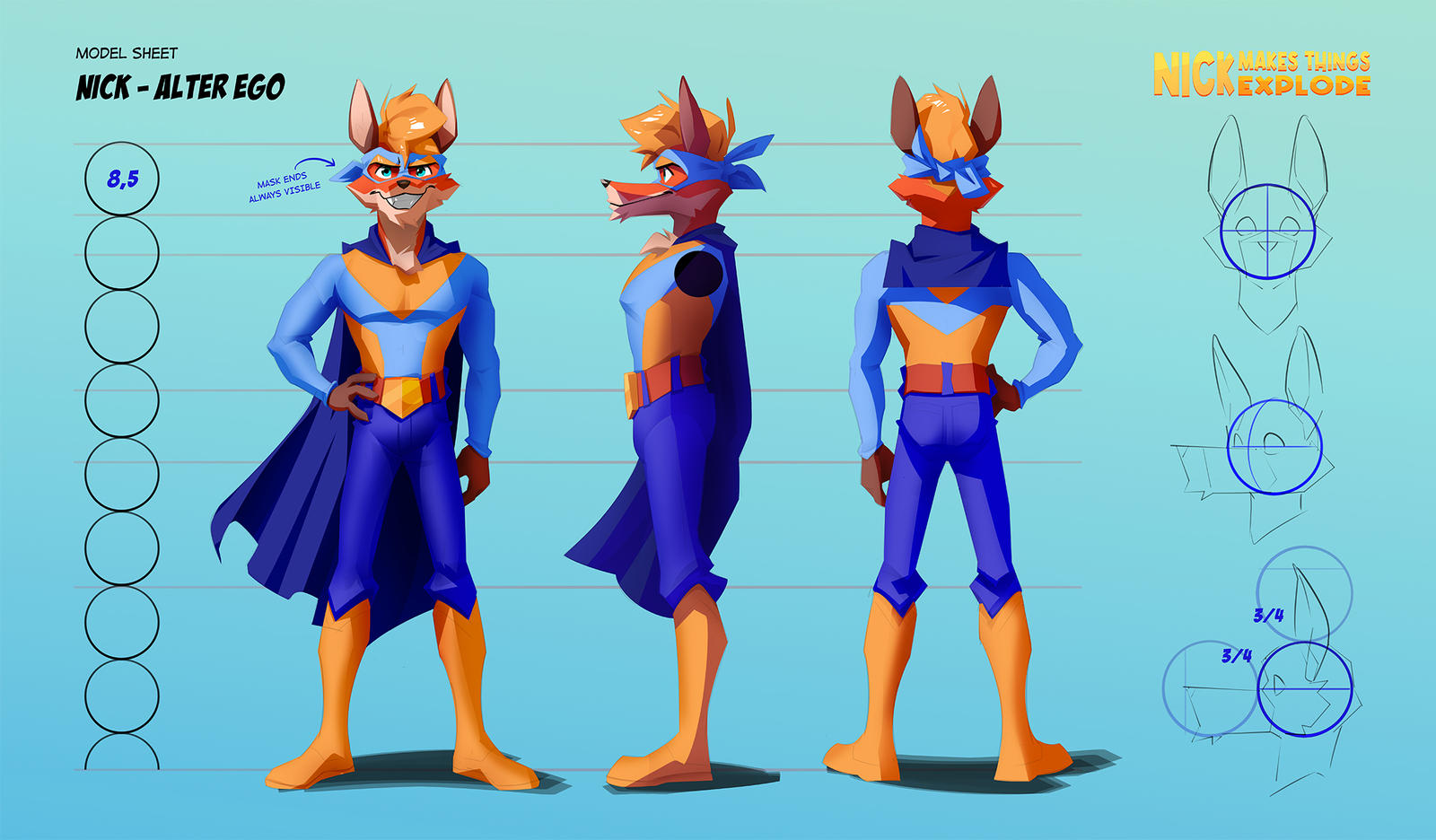 Nick - Model sheet - Update by CorvusSplendens on DeviantArt