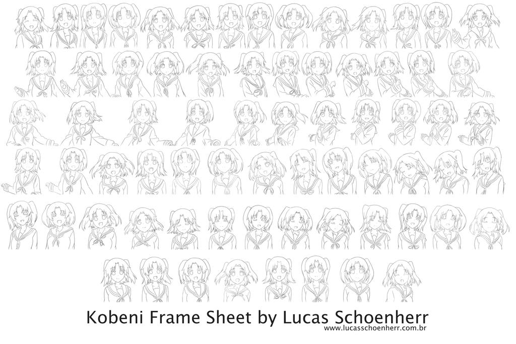 Kobeni Lineart Gif Frame Sheet by YueKun on DeviantArt