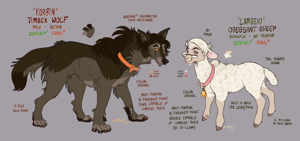 wolf and sheep dynamic but gay by porcuMoose on DeviantArt