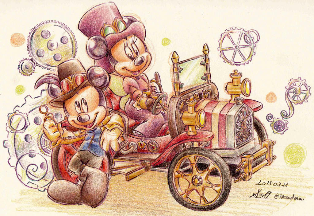 steam punk Mickey Minnie