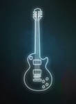 Glowing guitar outline