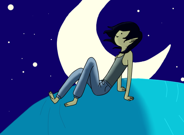 Marshall Lee in the light of the moon