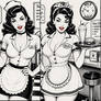 Retro Waitress Pin-Up Collection (3 Images)
