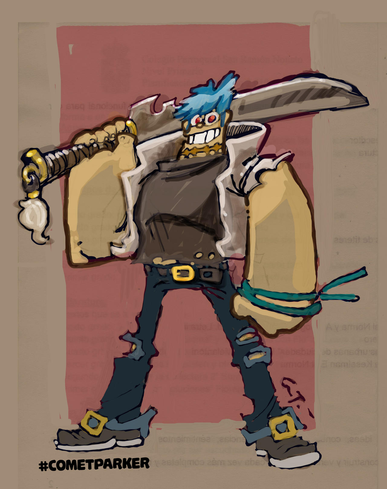 Blue hair guy by cometpkr on DeviantArt