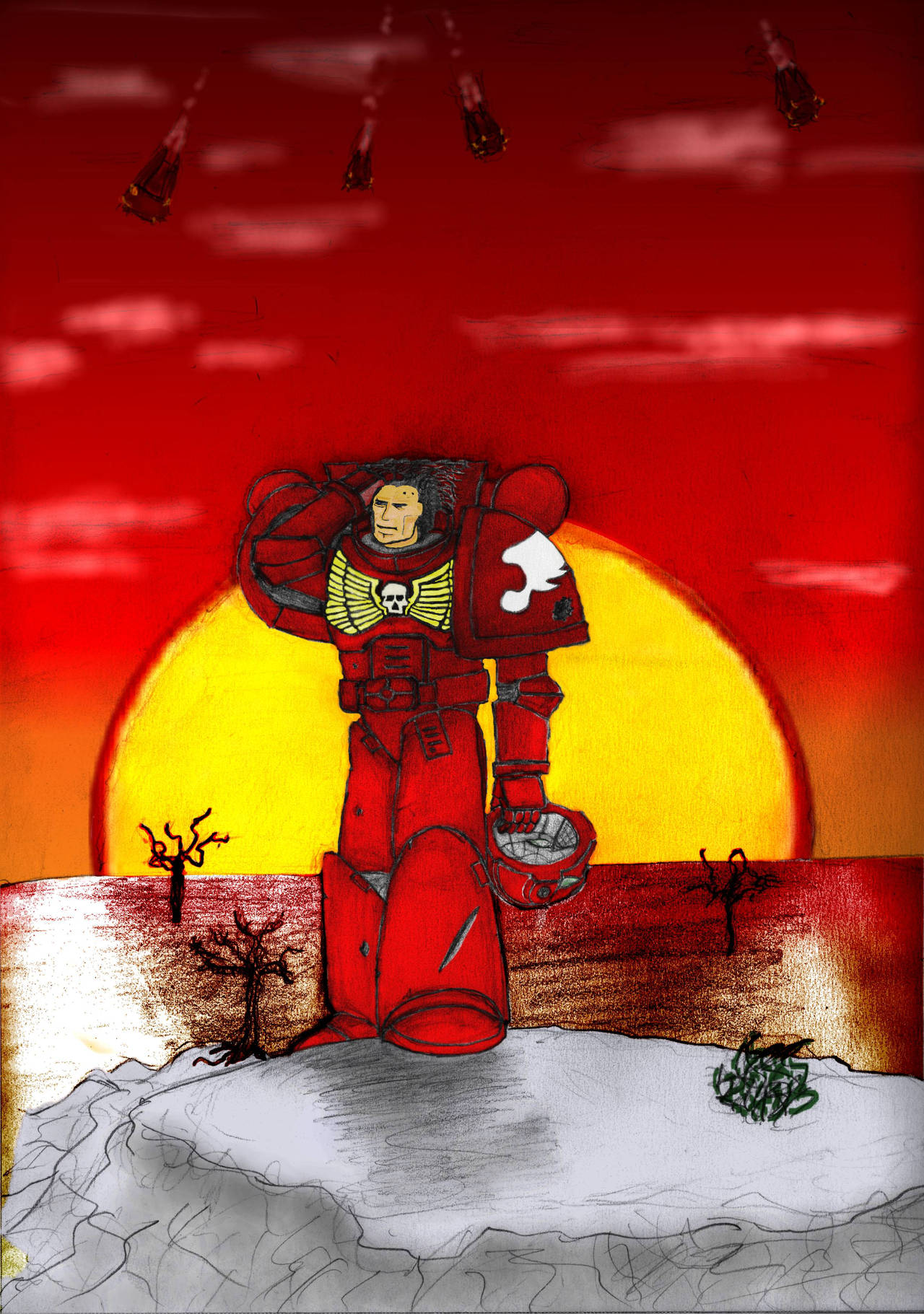 Space Marine at Dawn by grahamgilchrist