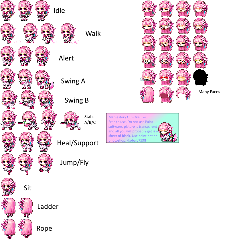 Maplestory Mei Lei Sprite Sheet by kobaiy7598 on DeviantArt