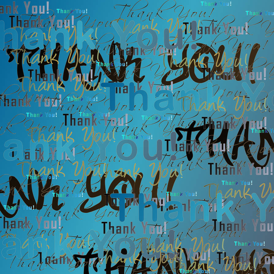Thank you on Blue Background by madetobeunique on DeviantArt