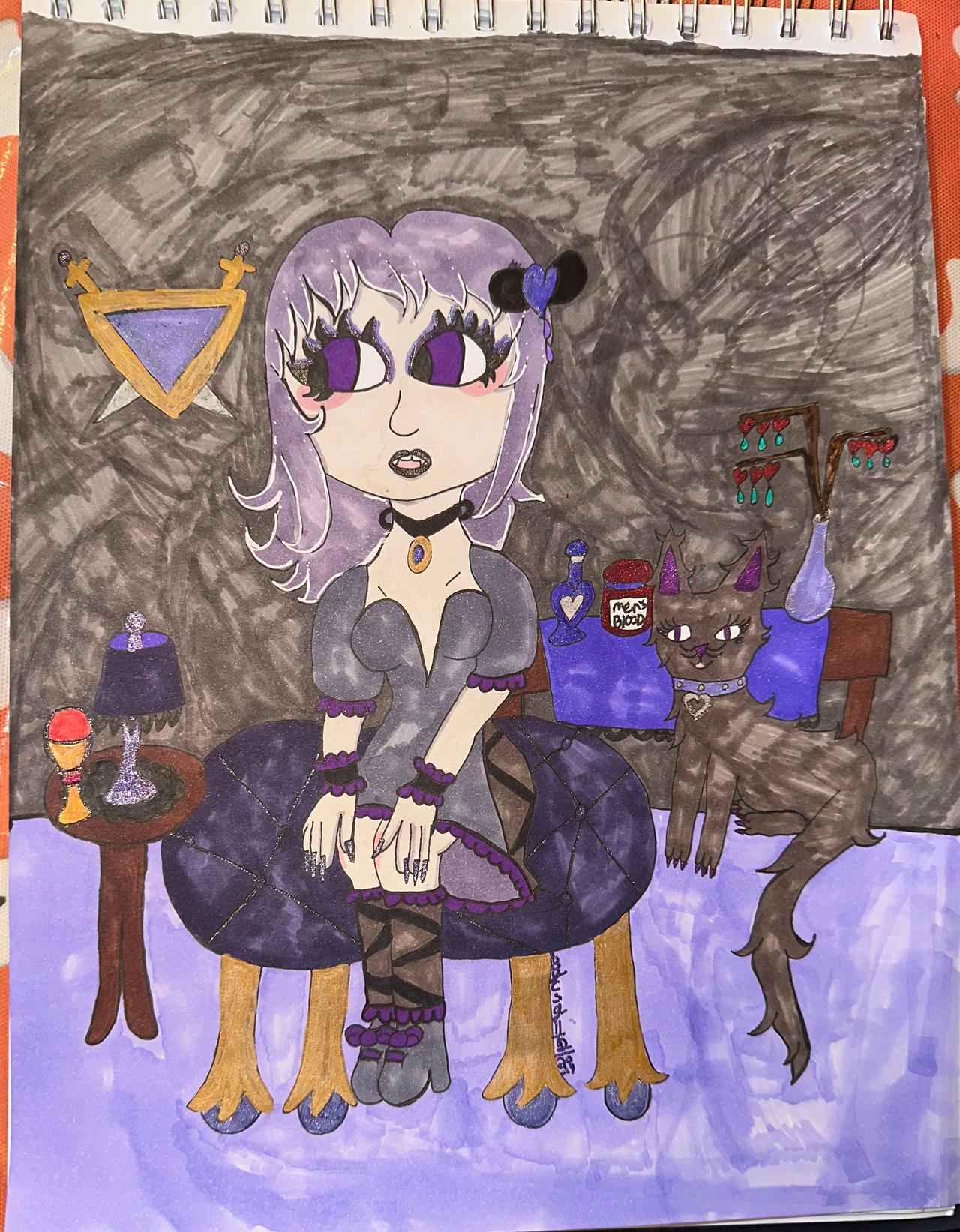 A gothic Lolita vampire