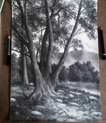 Drawing pencil landscape art