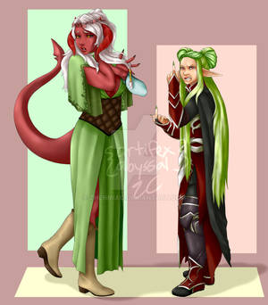 Tiefling and Elf Body Swap Commission