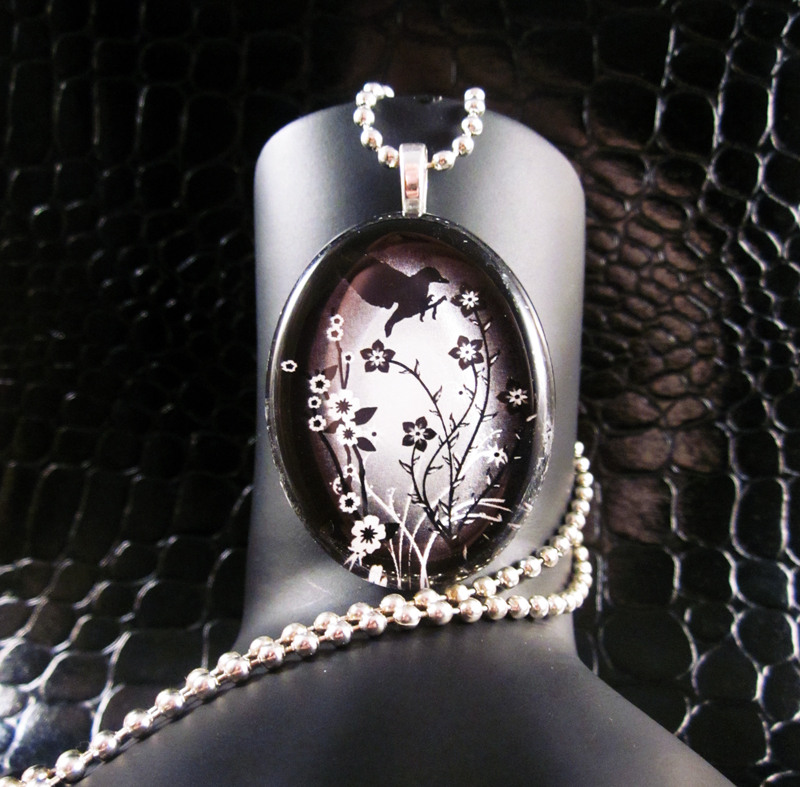 Crow in the field necklace