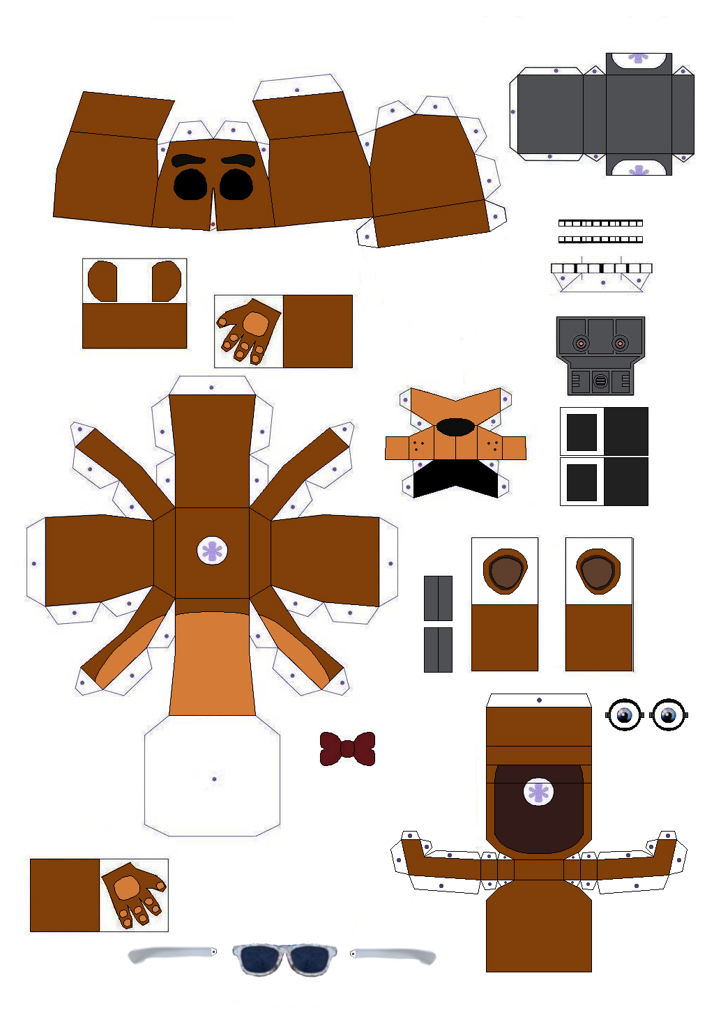 FNaF AR--Firework Freddy Plush Papercraft by angeladesalvatore32